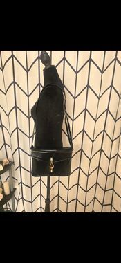 Vintage Robert Bestien Crossbody Shoulder Bag Patent Black Leather Made In USA